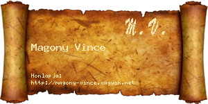 Magony Vince névjegykártya